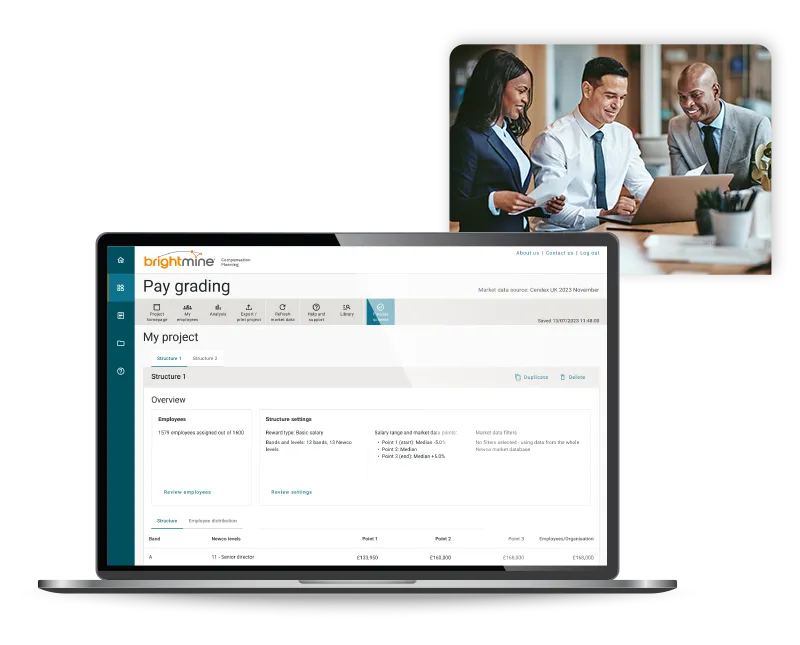 screenshot of Brightmine Compensation Planning